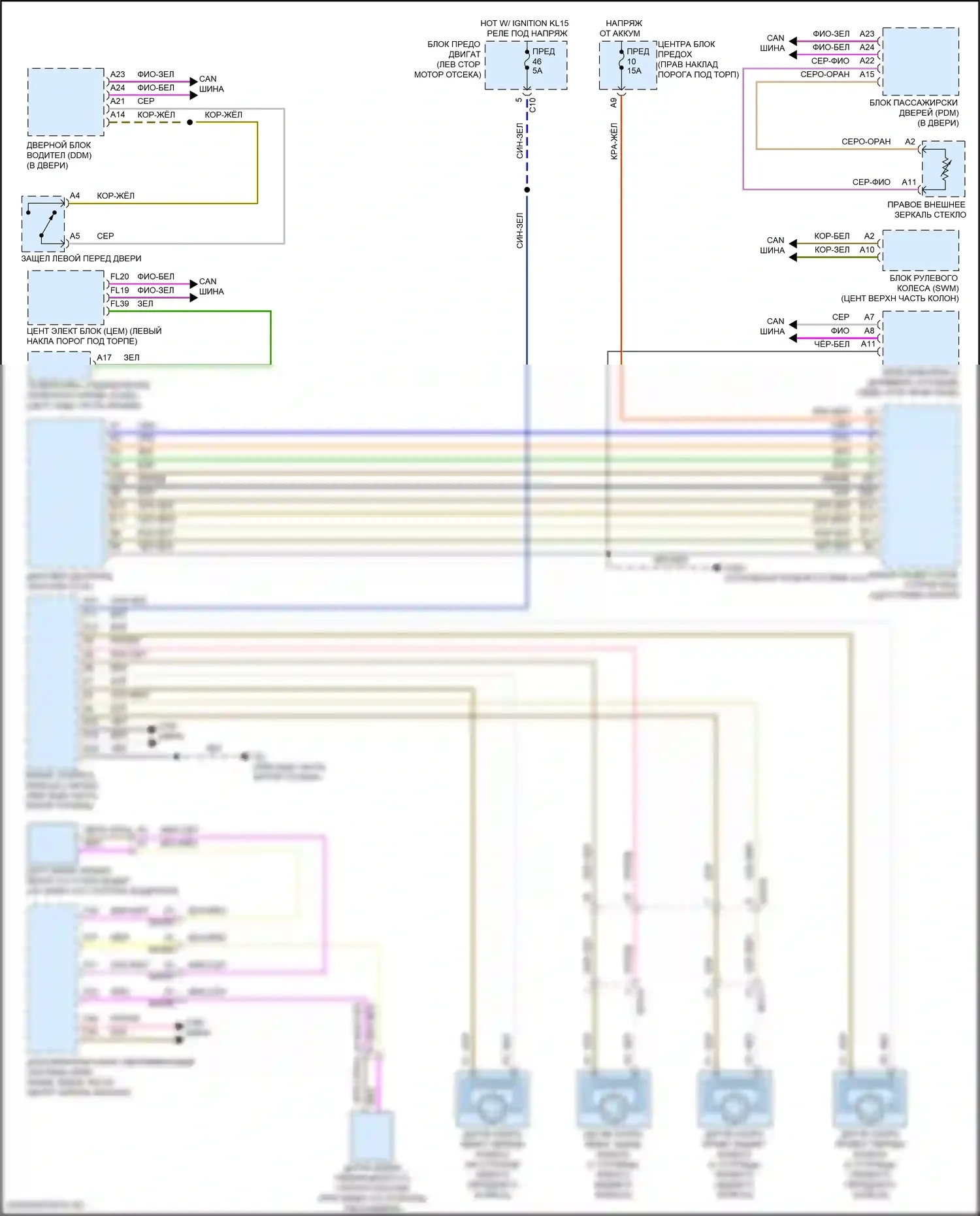 XC60 Volvo II рестайлинг (2021-2024): Электросхема ассистентов водителя, кроме гибридной 