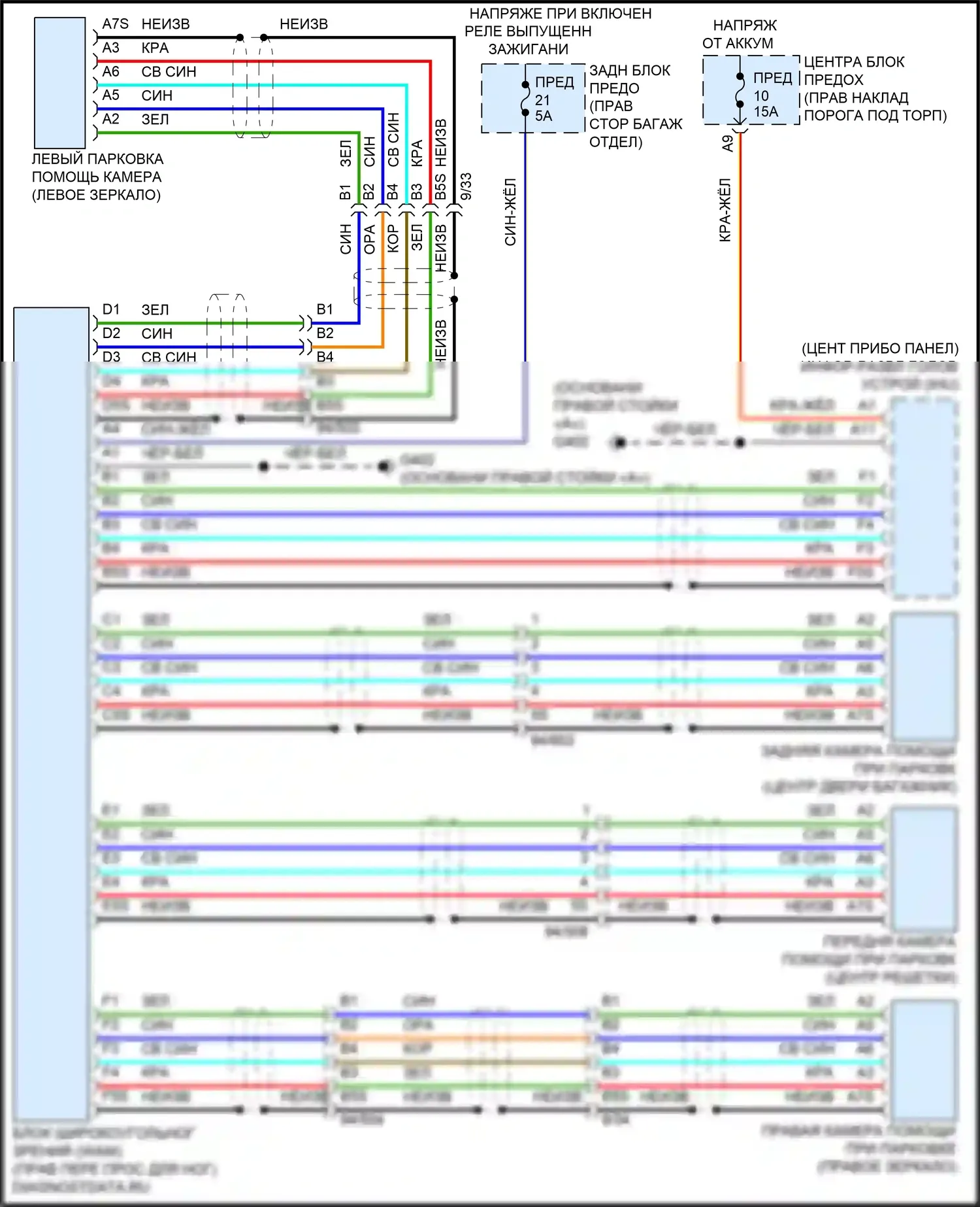 XC60 Volvo II рестайлинг (2021-2024): Электросхема парковочной камеры, гибрид 