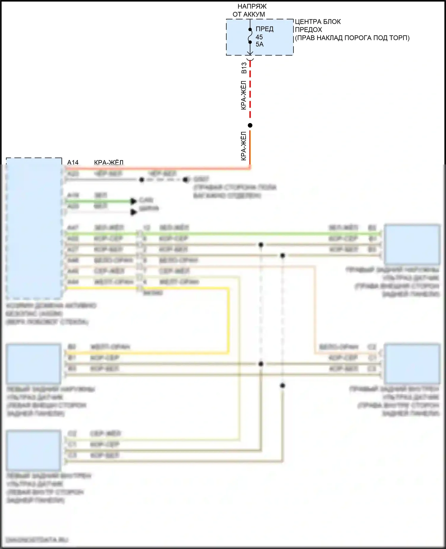 XC60 Volvo II рестайлинг (2021-2024): Электросхема парковочной камеры 