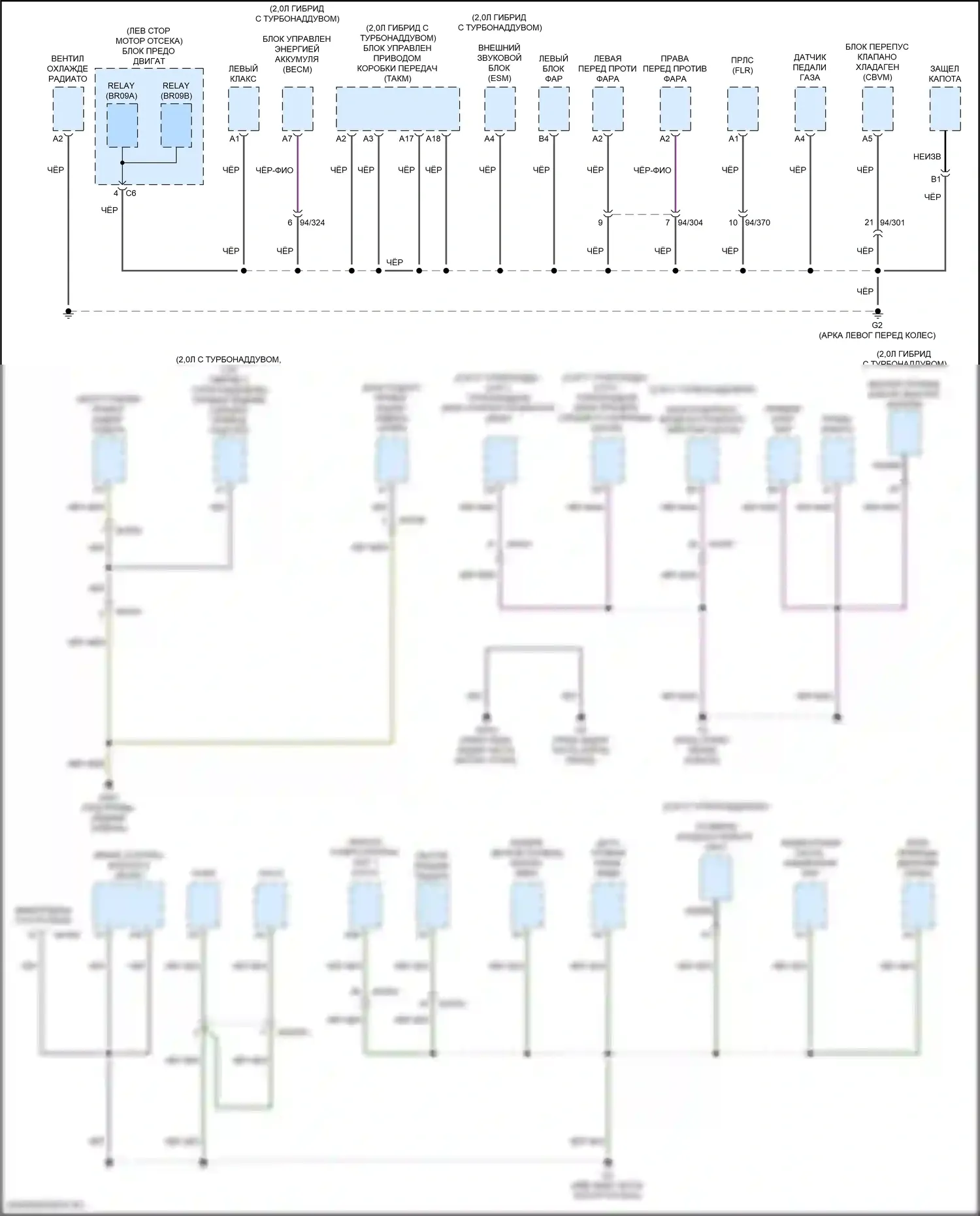 XC60 Volvo II рестайлинг (2021-2024): Электросхема разводки массы (1 из 6) 