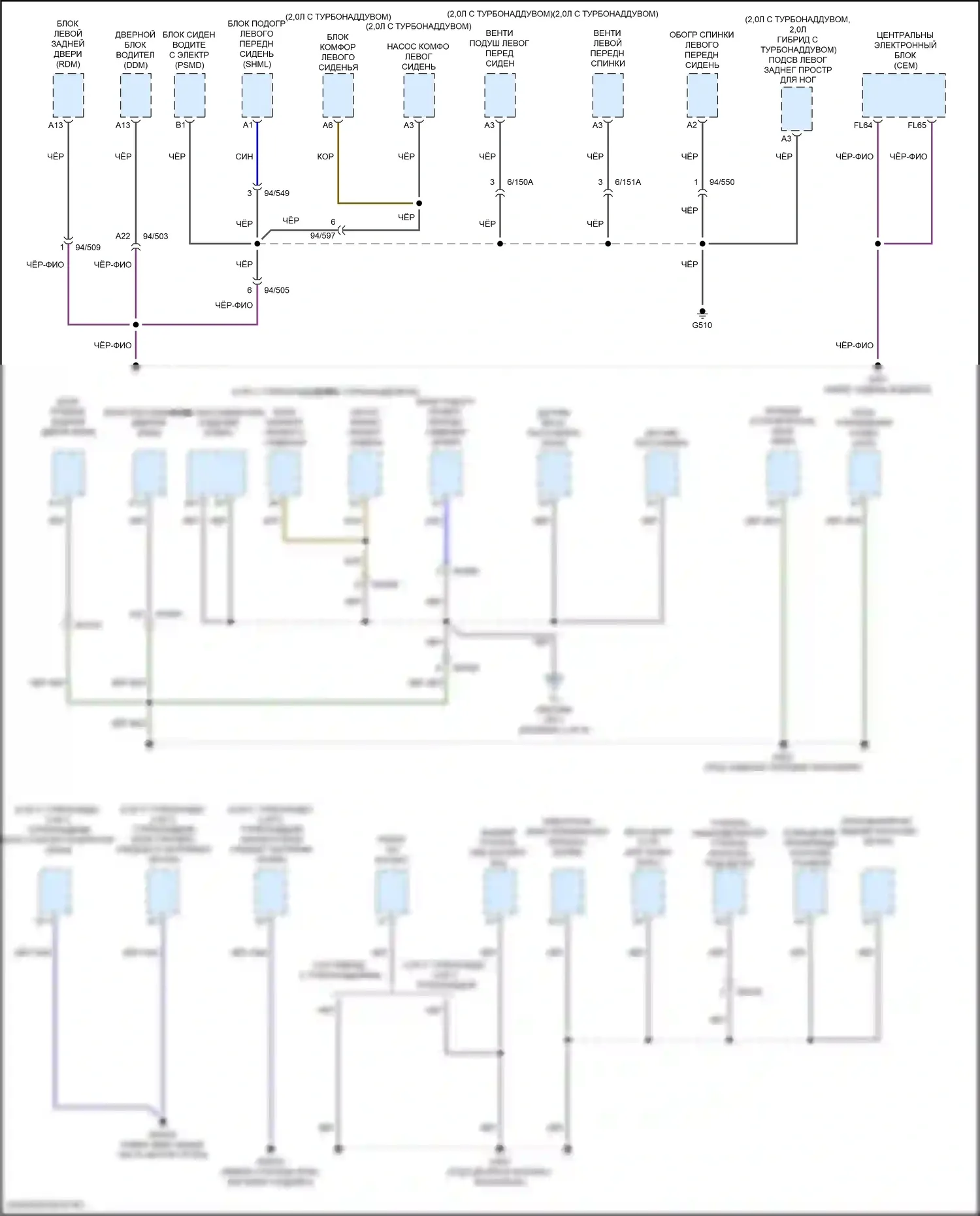 XC60 Volvo II рестайлинг (2021-2024): Электросхема разводки массы (2 из 6) 