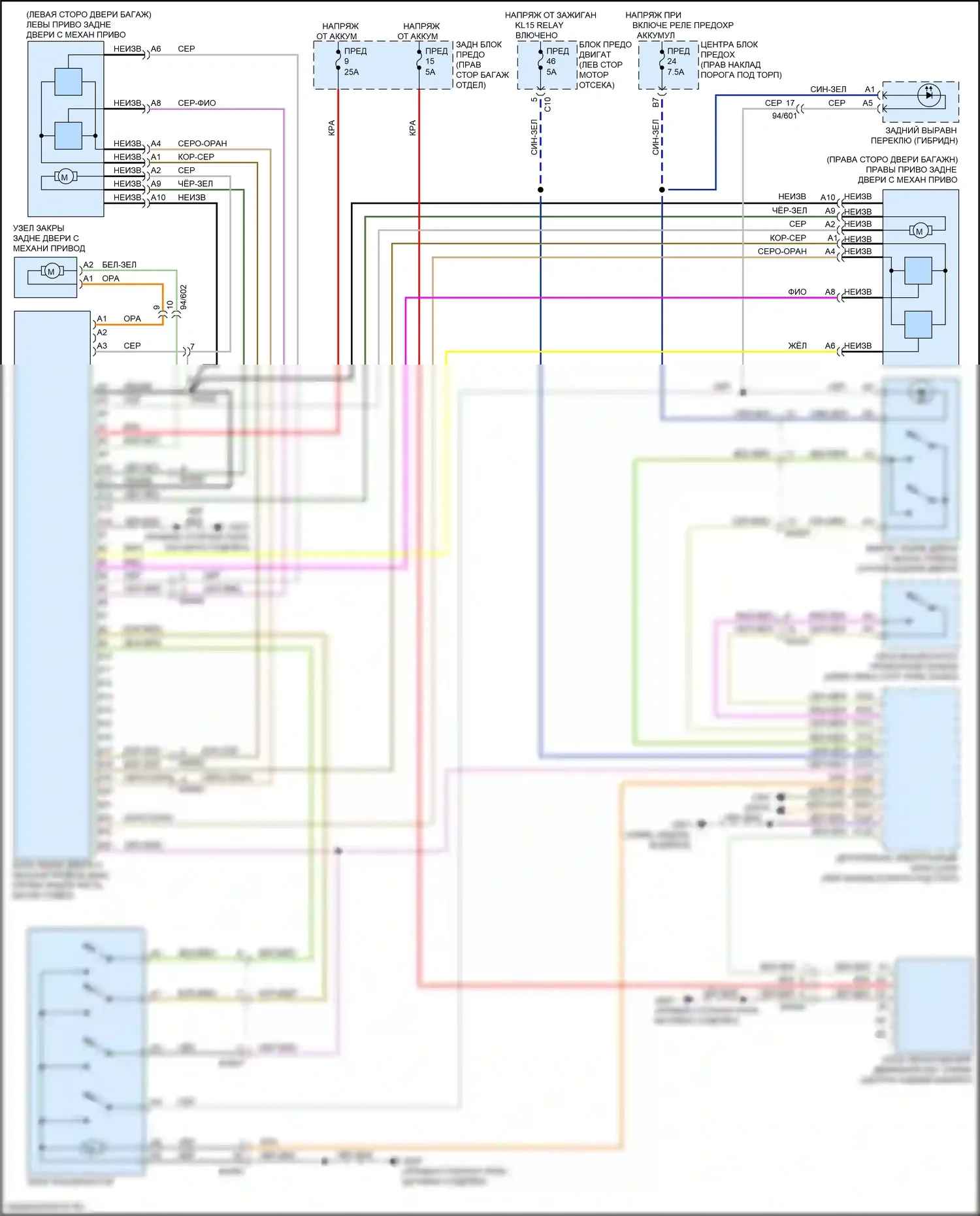 XC60 Volvo II (2017-2021): Электросхема багажника/двери багажника и лючка топливного бака 