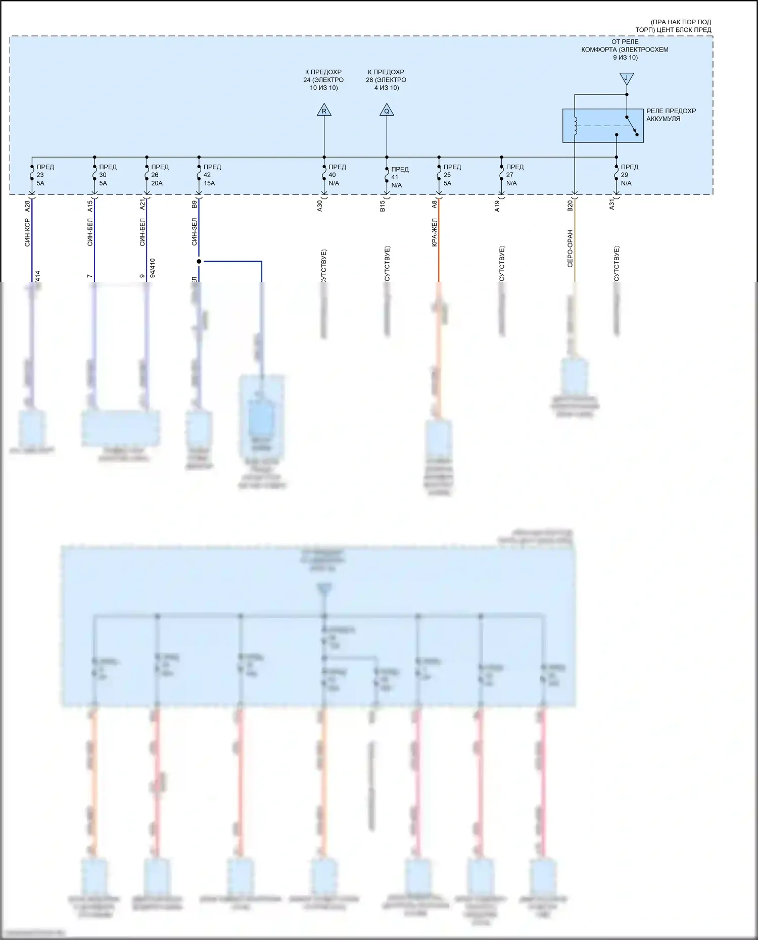 XC60 Volvo II (2017-2021): Электросхема блока предохранителей реле, кроме гибридного (2 из 10) 