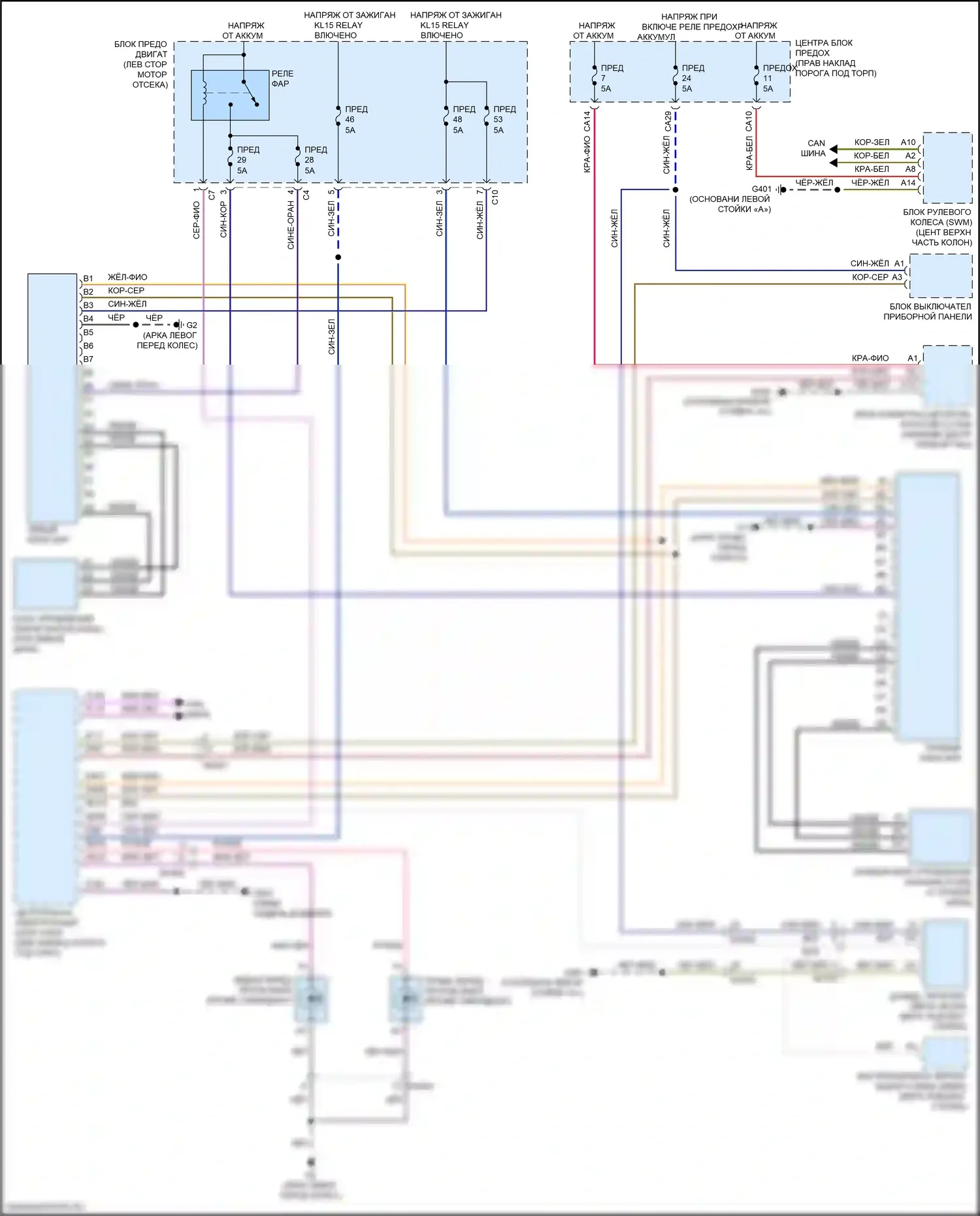 XC60 Volvo II (2017-2021): Электросхема фар 
