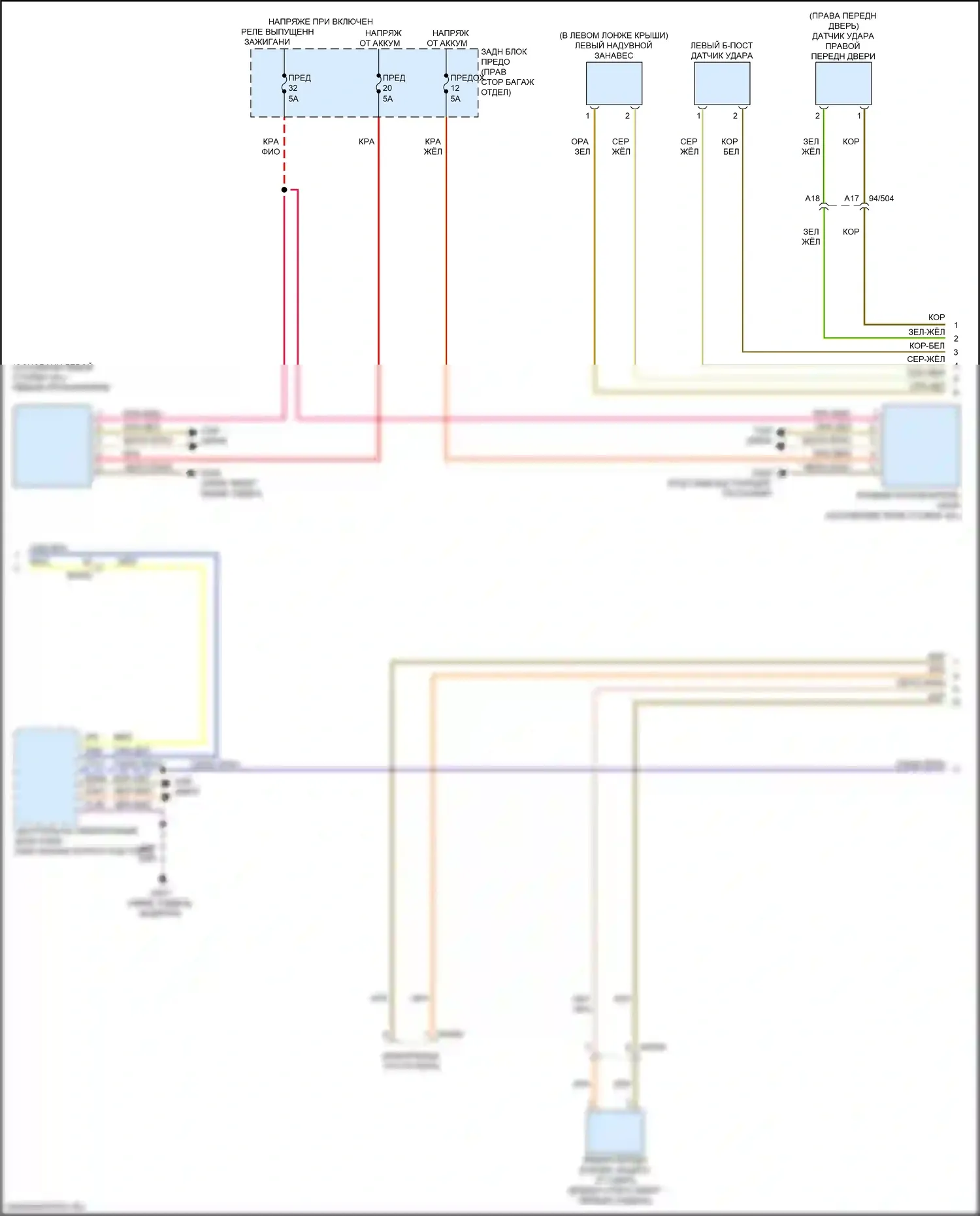 XC60 Volvo II (2017-2021): Электросхема подушек безопасности (2 из 4) 