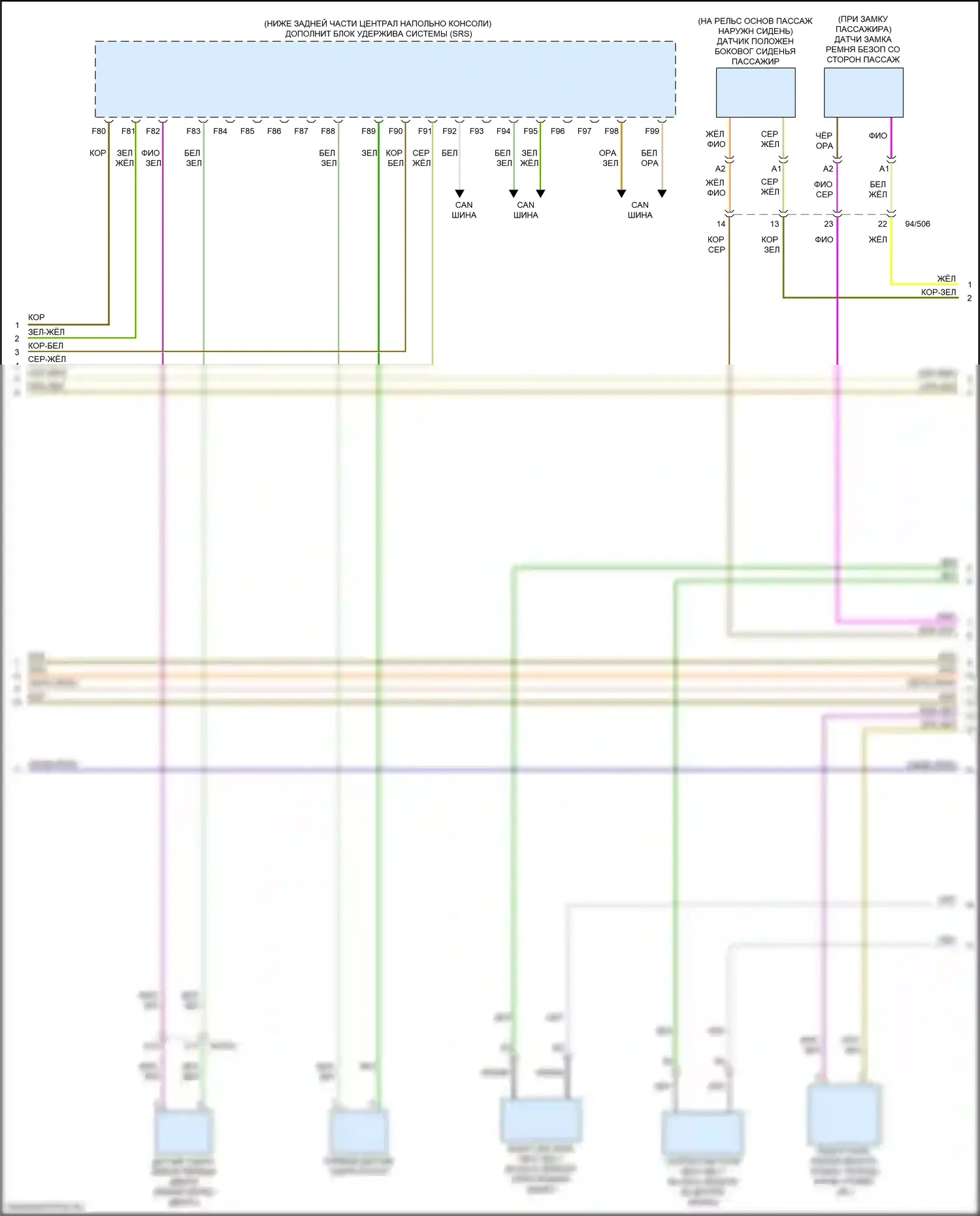 XC60 Volvo II (2017-2021): Электросхема подушек безопасности (3 из 4) 