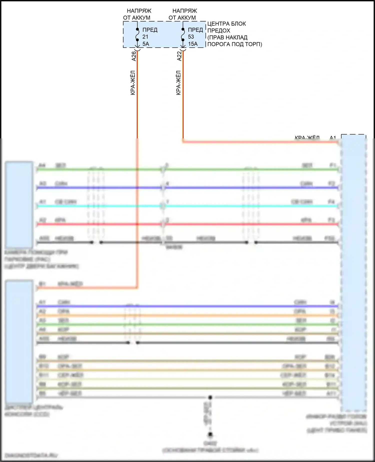 XC60 Volvo II (2017-2021): Электросхема камеры заднего вида, кроме гибридной 