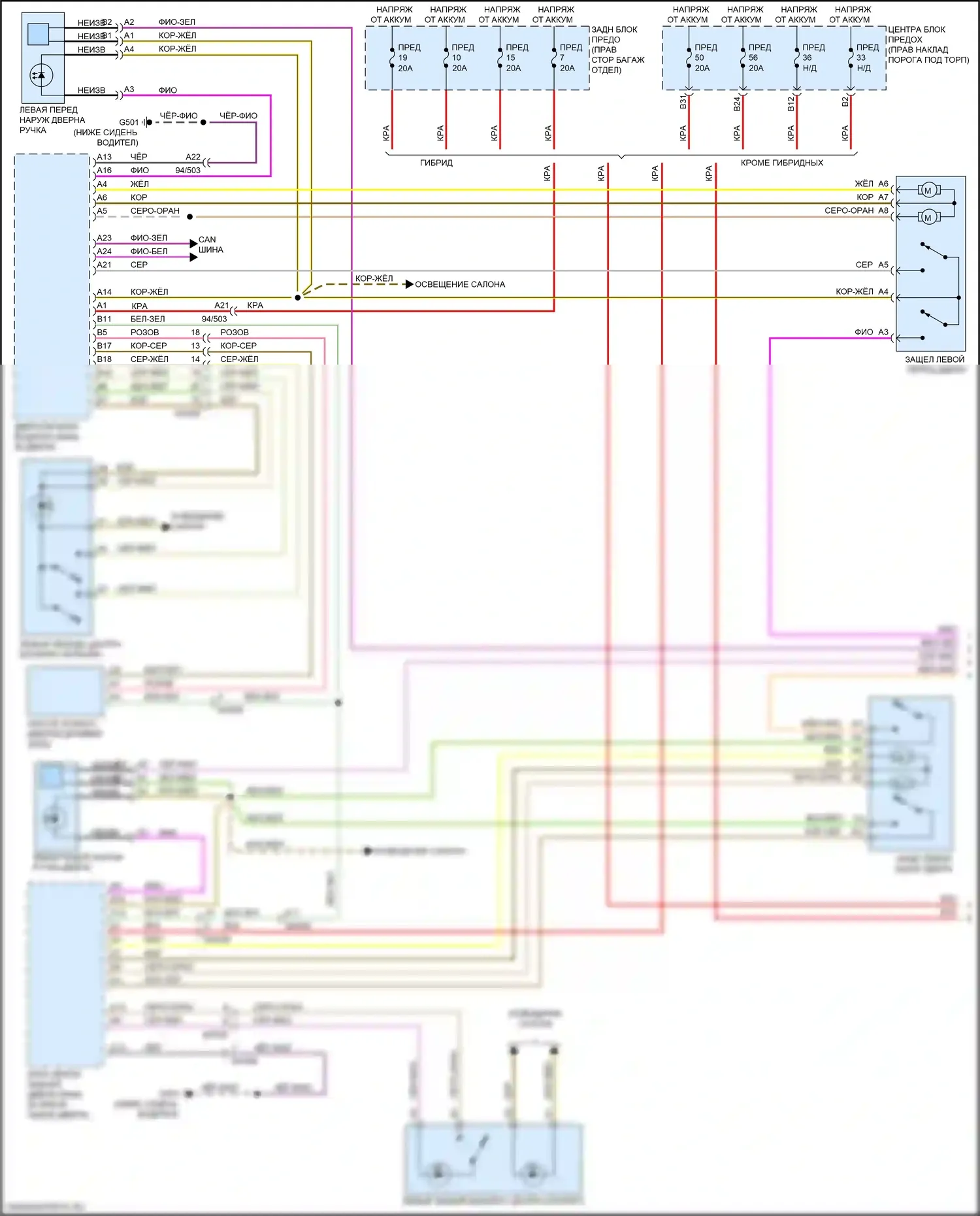 XC60 Volvo II (2017-2021): Электросхема центрального замка (1 из 2) 