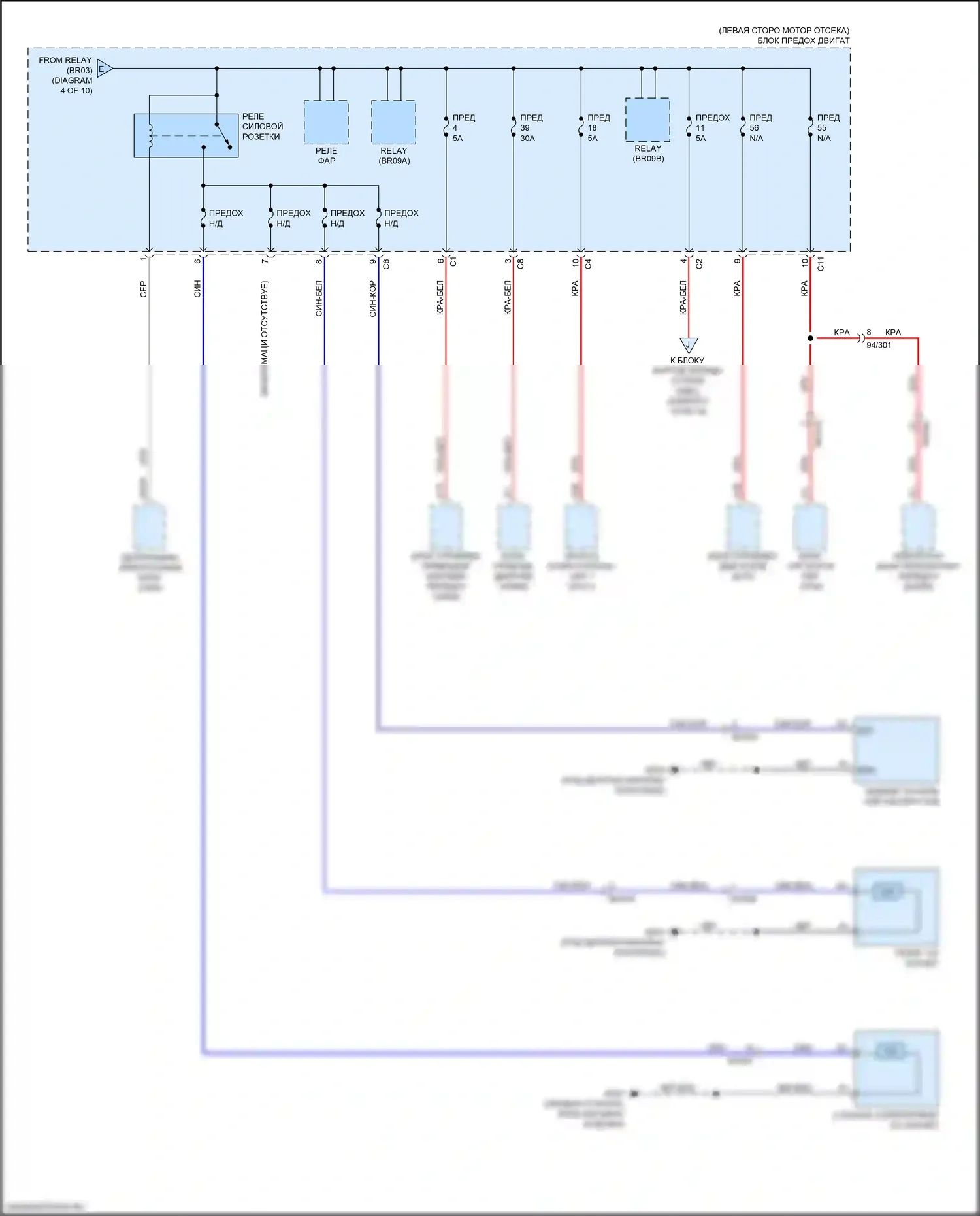 XC90 Volvo II рестайлинг (2019-2024): Электросхема блока предохранителей реле, гибридного (5 из 10) 