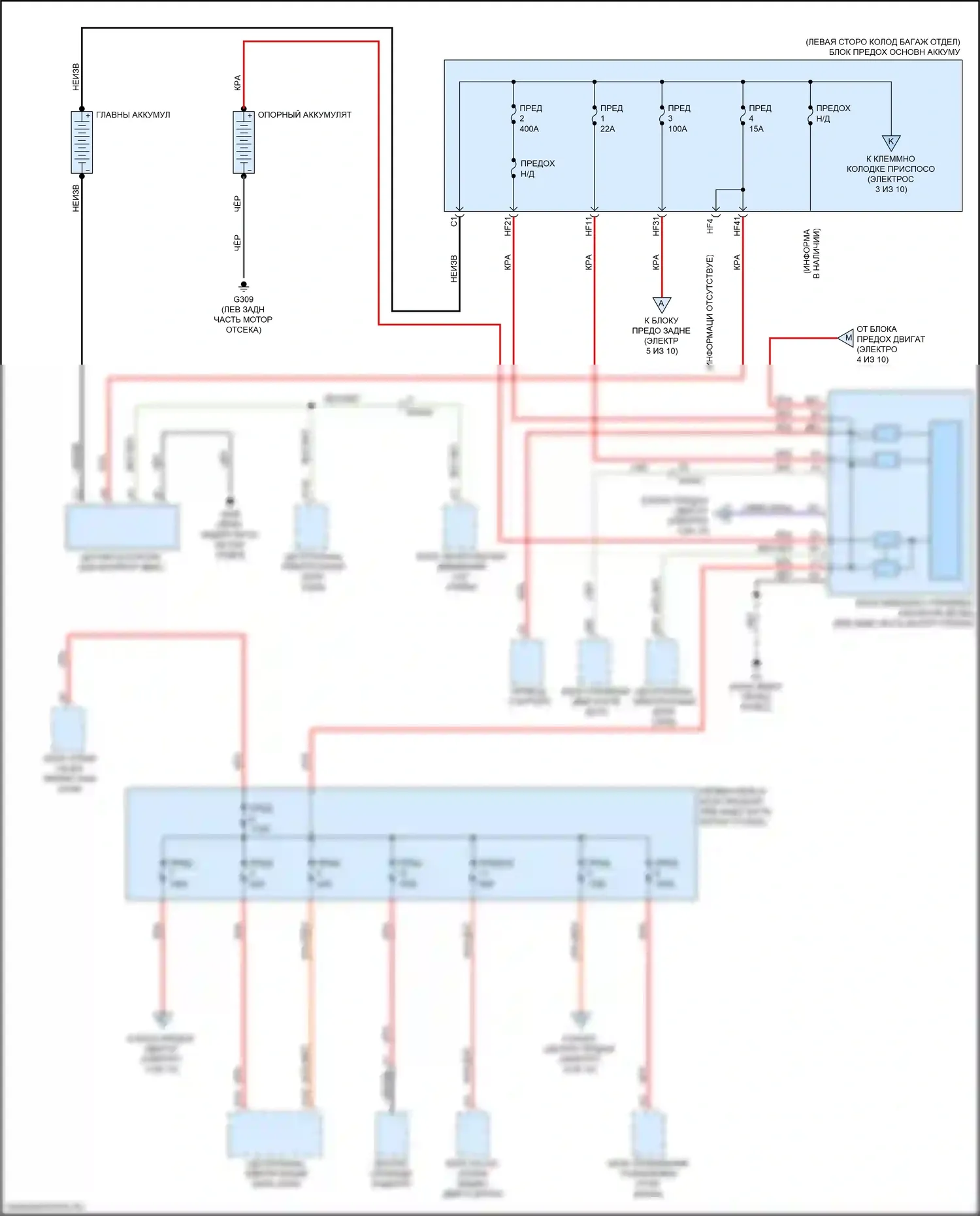 XC90 Volvo II рестайлинг (2019-2024): Электросхема блока предохранителей реле, кроме гибридного (1 из 10) 