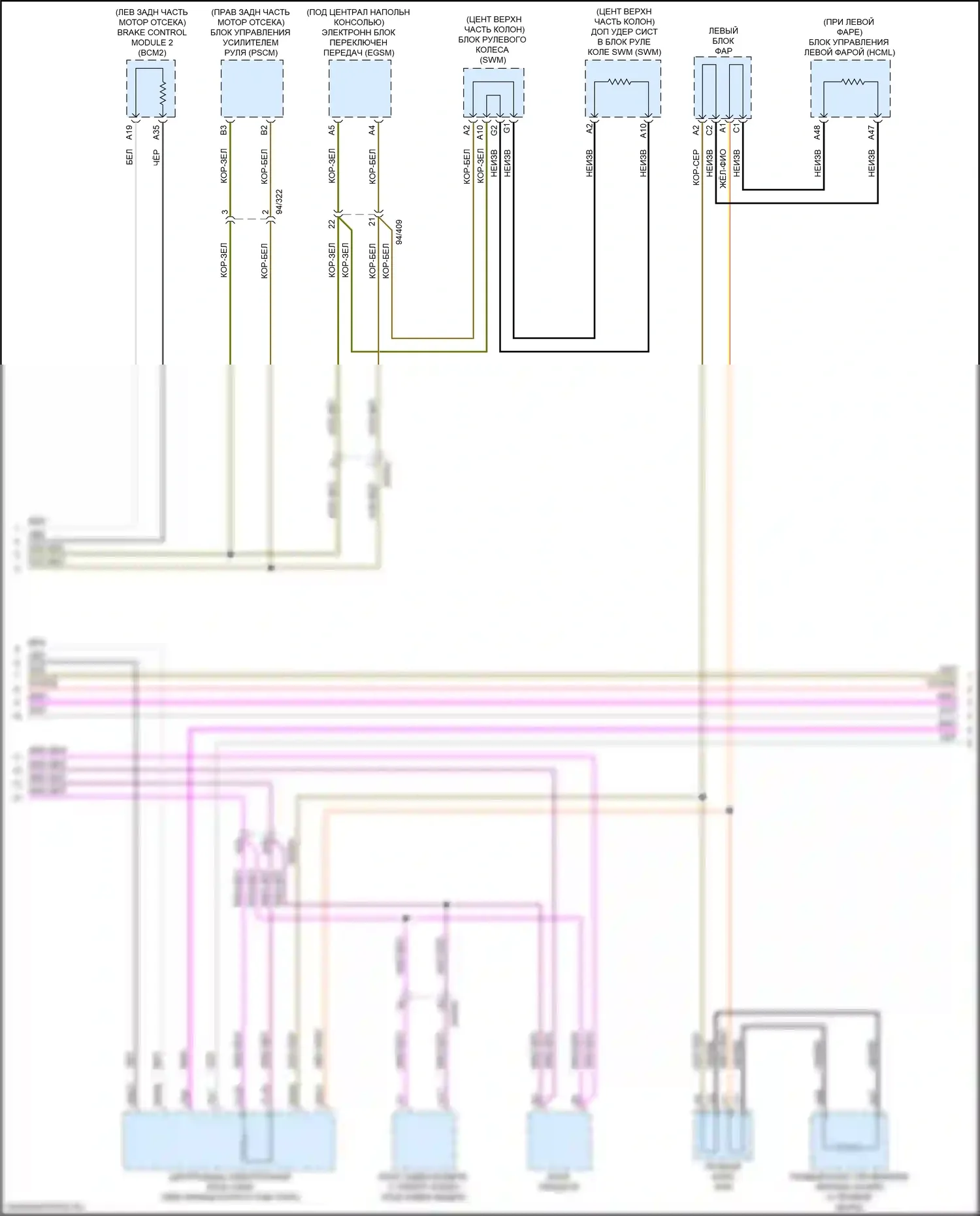 XC90 Volvo II рестайлинг (2019-2024): Can шина электросхема, гибридная (3 из 4) 