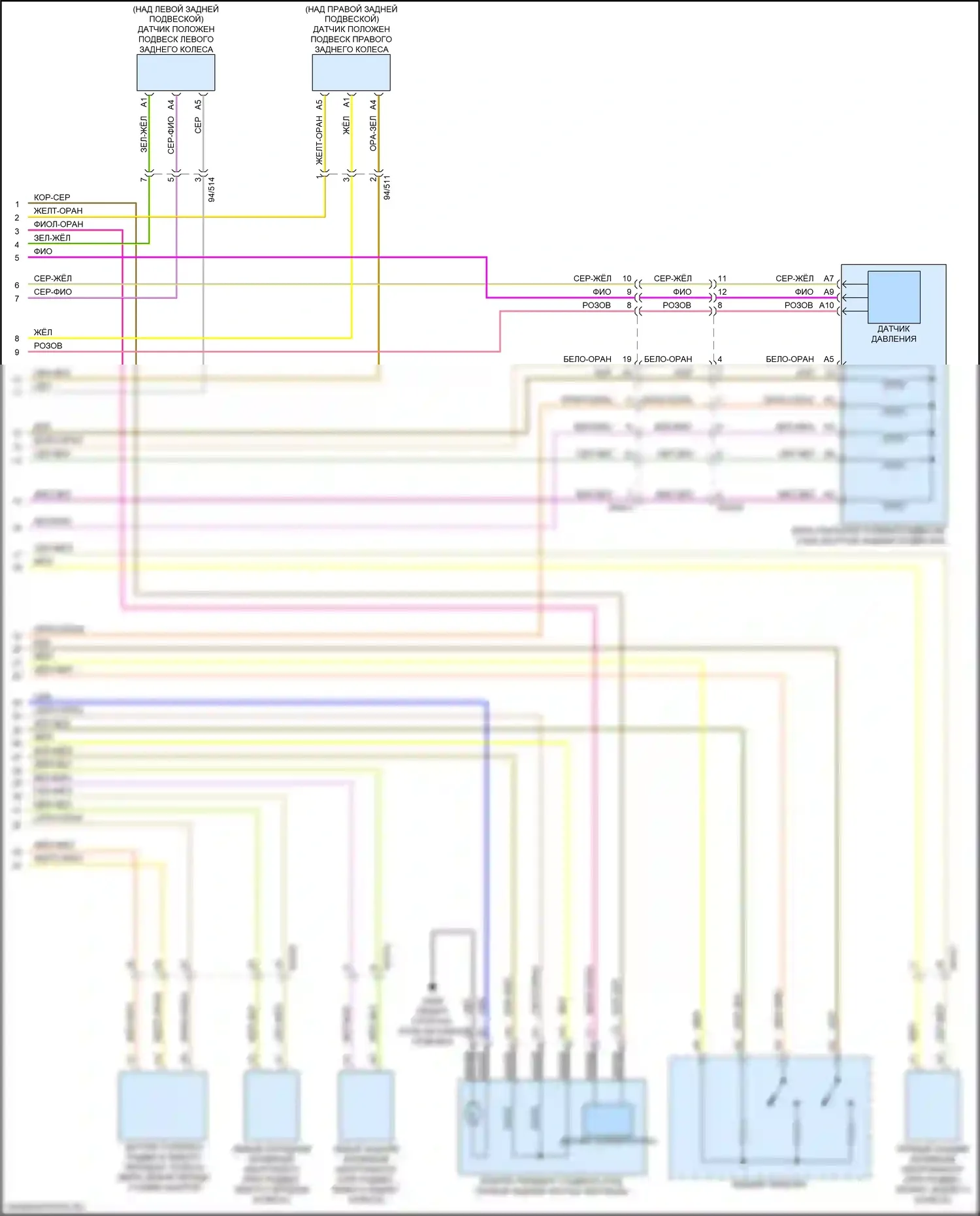 XC90 Volvo II рестайлинг (2019-2024): Электросхема электронной подвески (2 из 2) 
