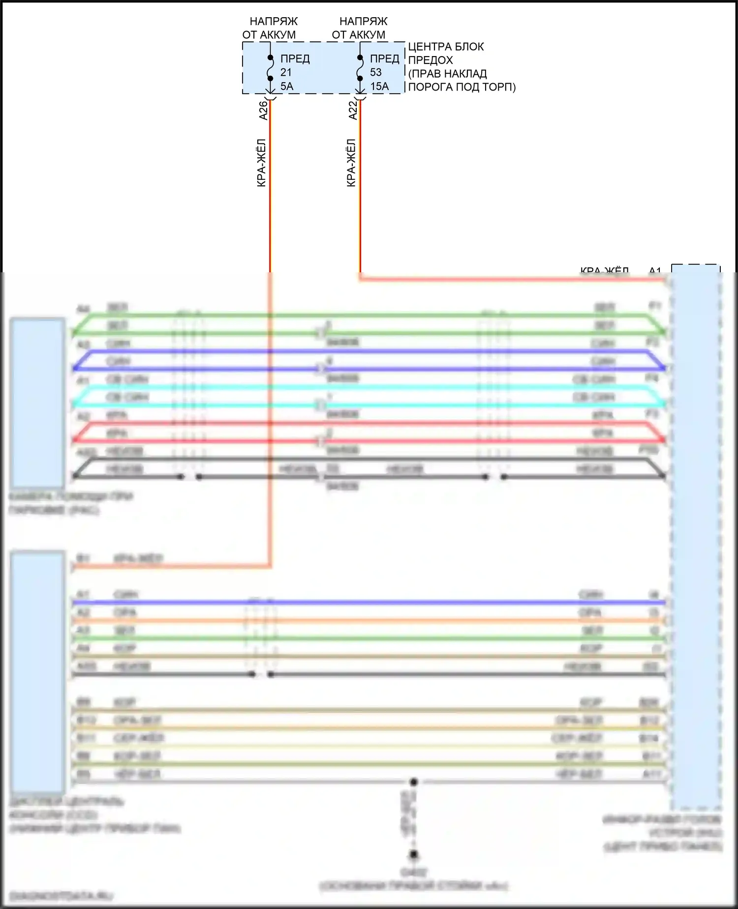 XC90 Volvo II рестайлинг (2019-2024): Электросхема камеры заднего вида, кроме гибридной 