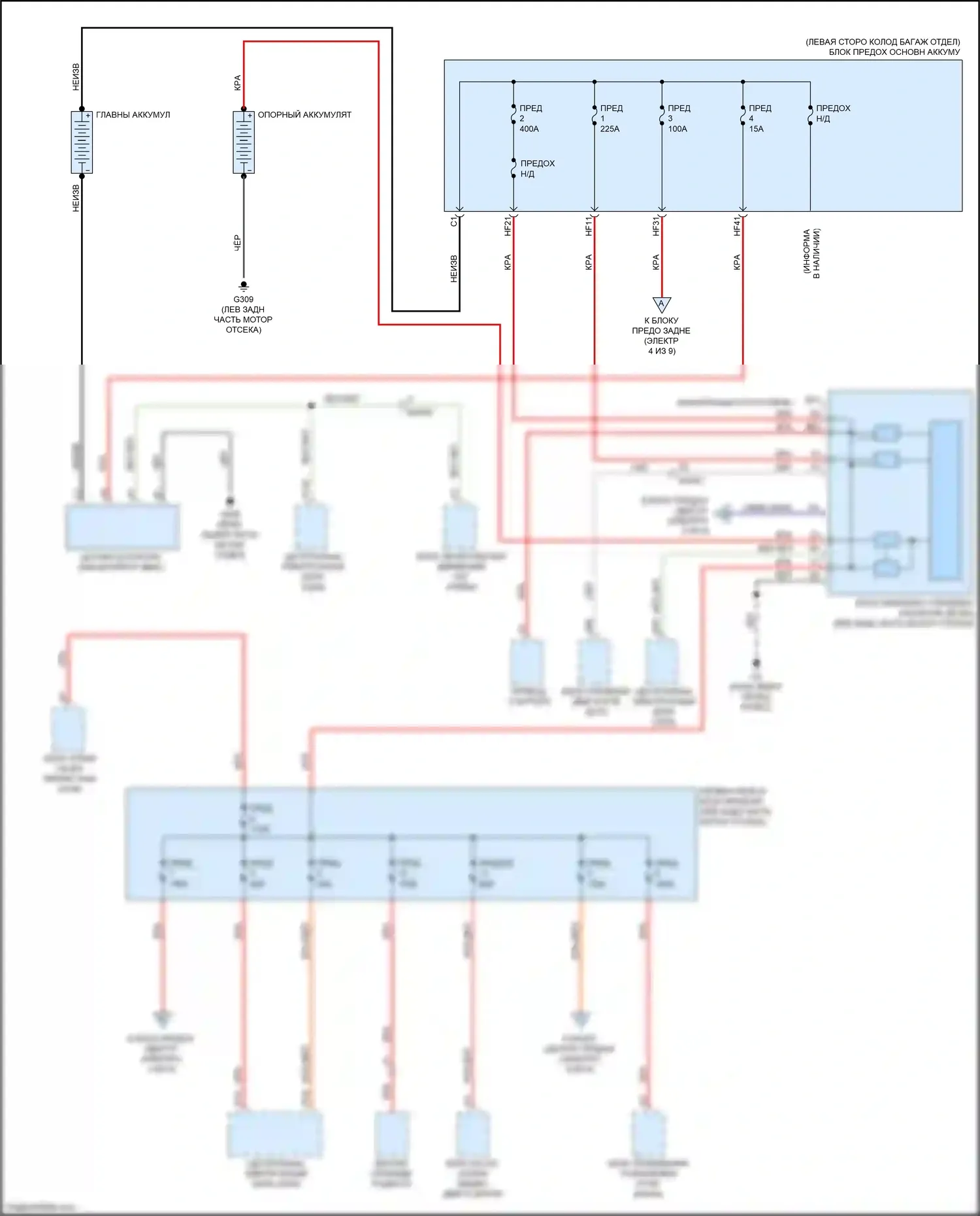 XC90 Volvo II (2014-2019): Электросхема блока предохранителей реле, кроме гибридного (1 из 9) 