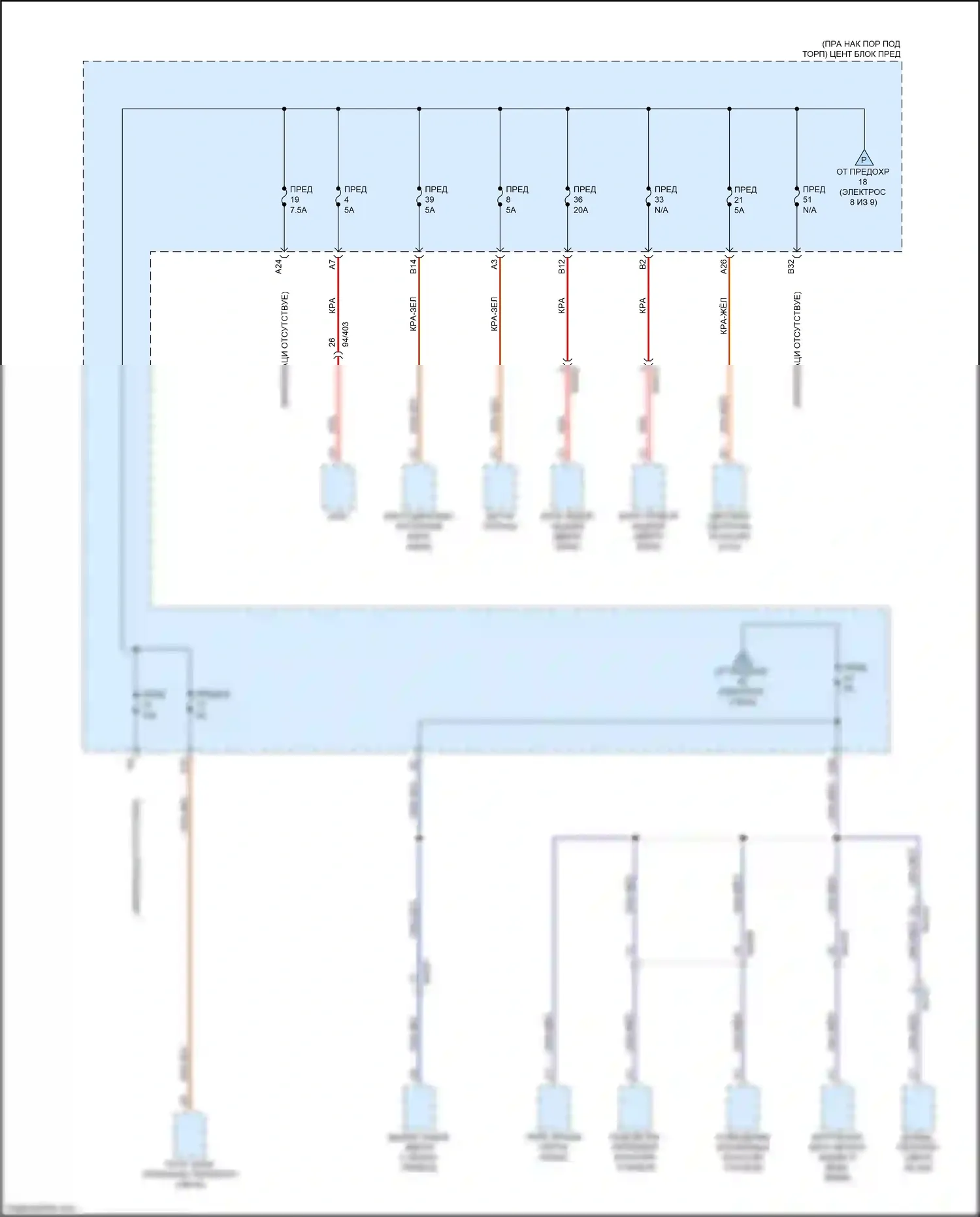 XC90 Volvo II (2014-2019): Электросхема блока предохранителей реле, кроме гибридного (9 из 9) 
