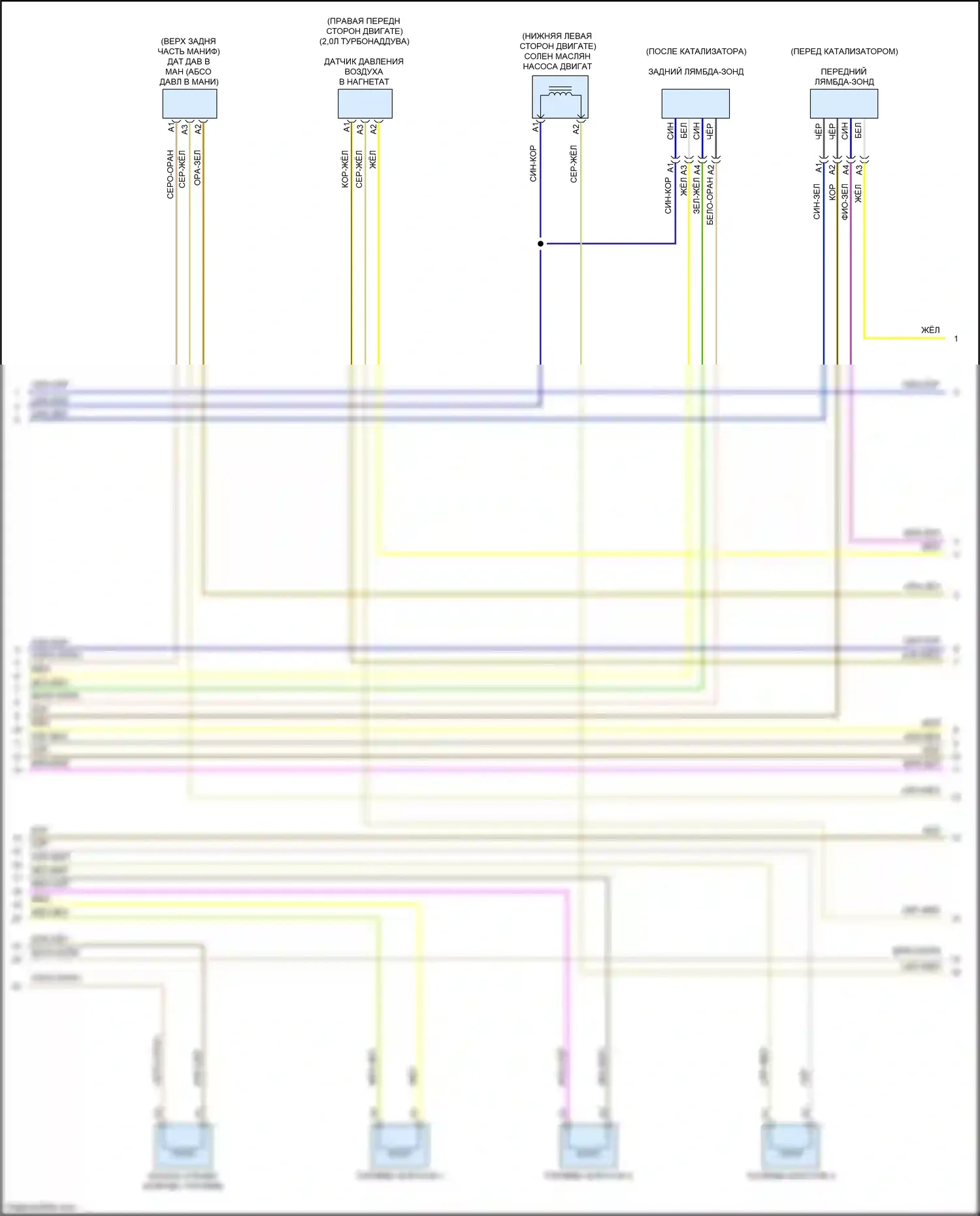 XC90 Volvo II (2014-2019): Электросхема двигателя 2,0л с турбонаддувом (5 из 6) 
