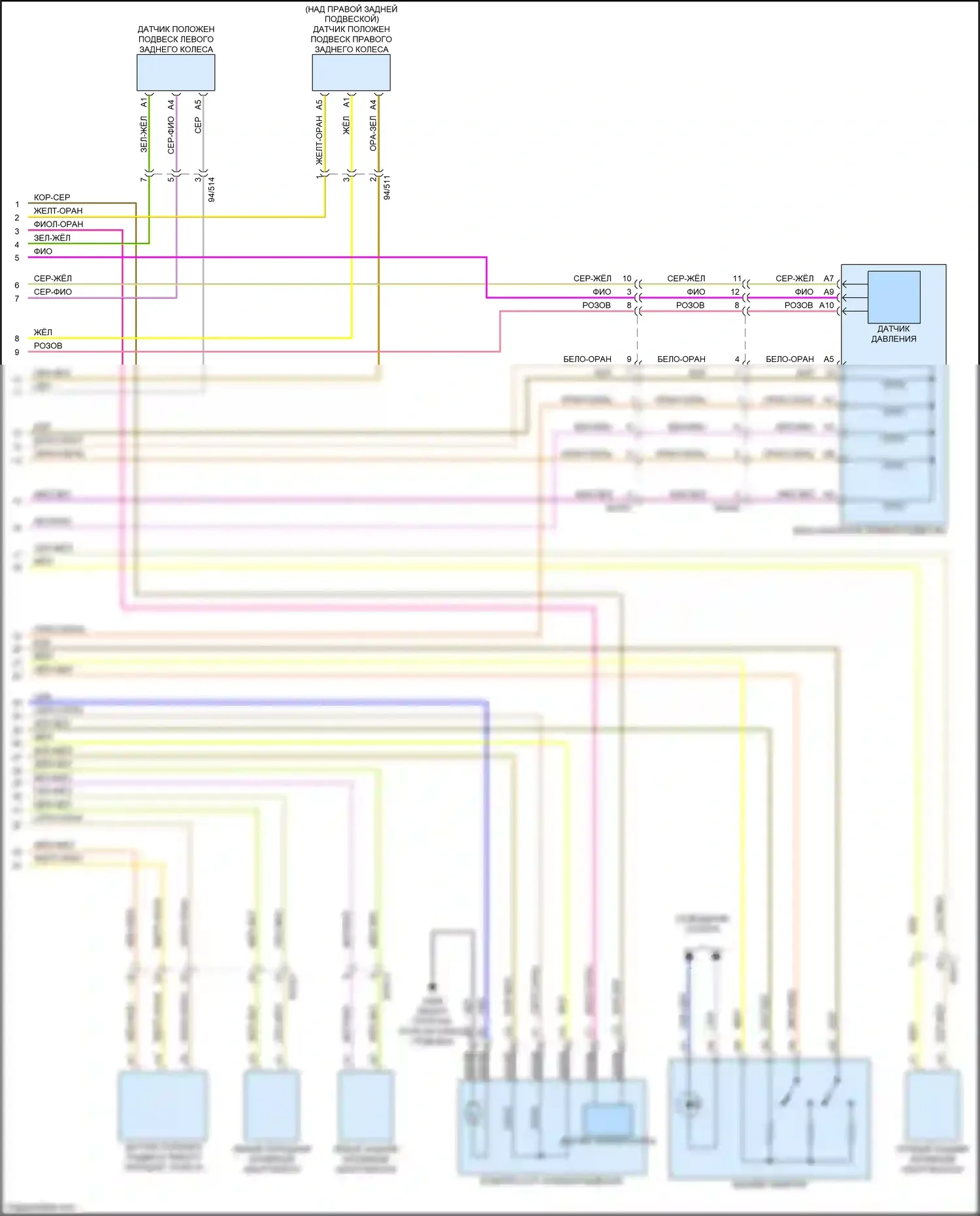 XC90 Volvo II (2014-2019): Электросхема электронной подвески, гибридная (2 из 2) 