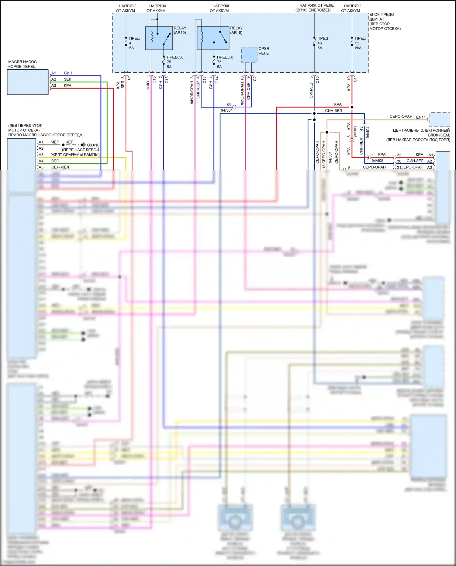XC90 Volvo II (2014-2019): Электросхема коробки передач, гибрид 