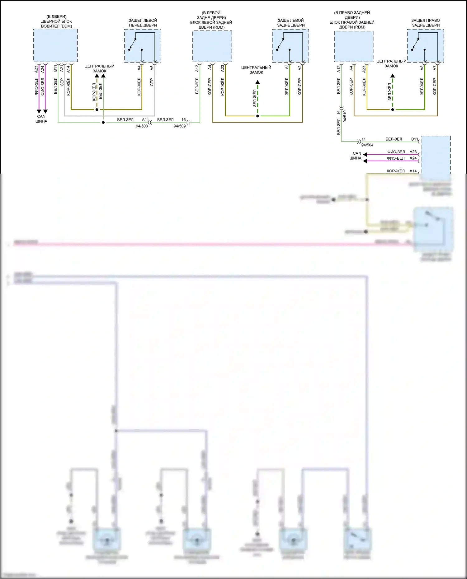 XC90 Volvo II (2014-2019): Электросхема освещения салона (3 из 3) 