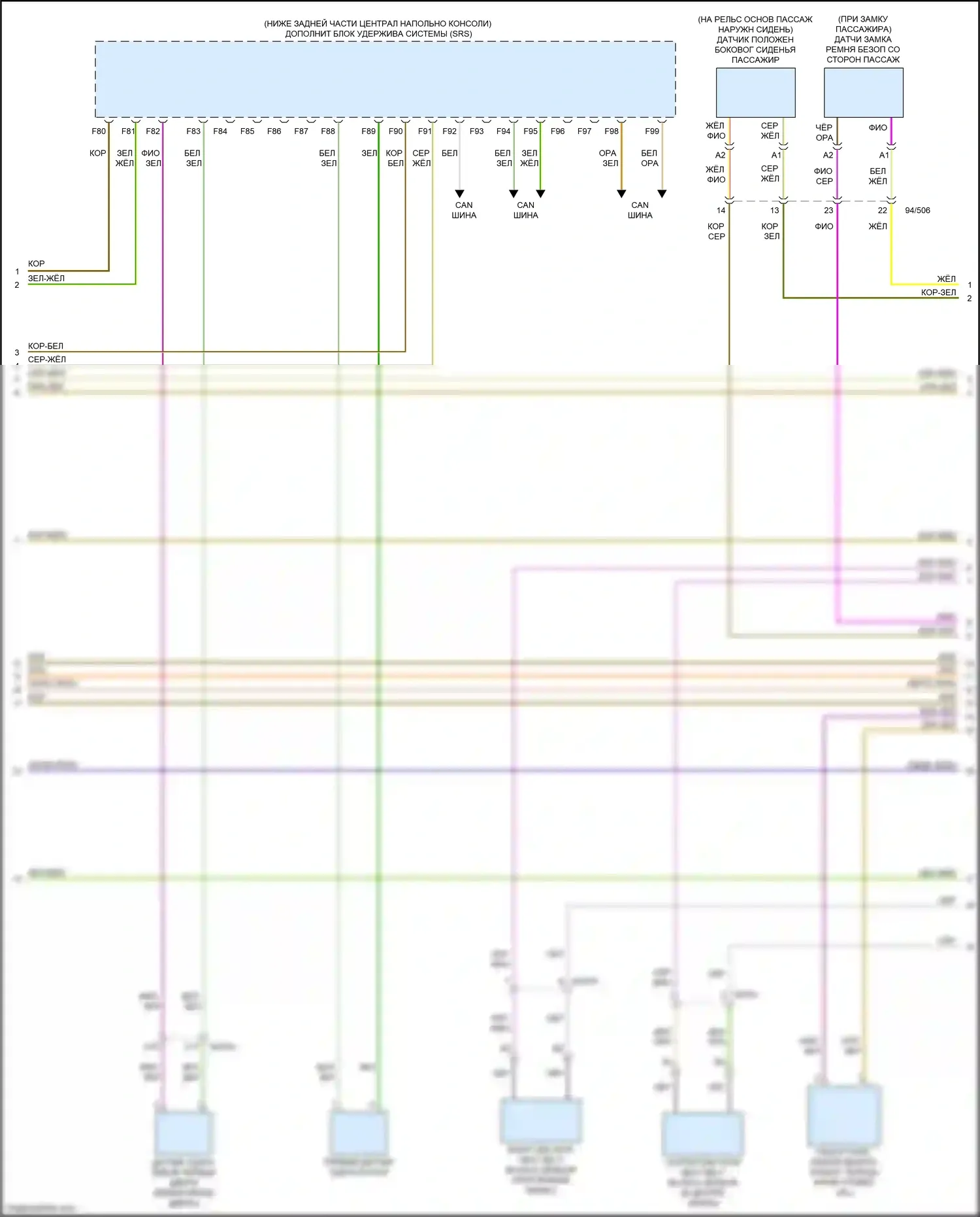 XC90 Volvo II (2014-2019): Электросхема подушек безопасности (3 из 4) 